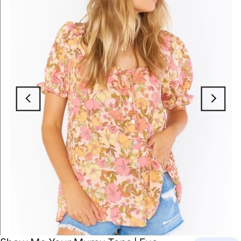 Show Me Your MuMu Pink Floral Puff Sleeve Top